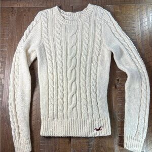 Y2K Hollister Ivory Cable Knit Sweater